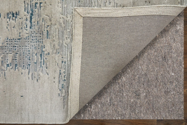 HomeRoots 4' Hand-Tufted Abstract Area Rug in Gray Taupe and Blue for Modern Spaces - Cozy & Durable Design 8' X 10' 567865