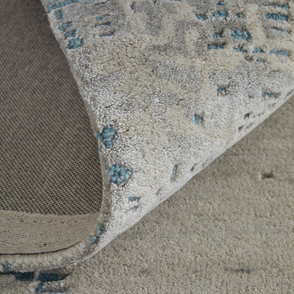 HomeRoots 4' Hand-Tufted Abstract Area Rug in Gray Taupe and Blue for Modern Spaces - Cozy & Durable Design 8' X 10' 567865