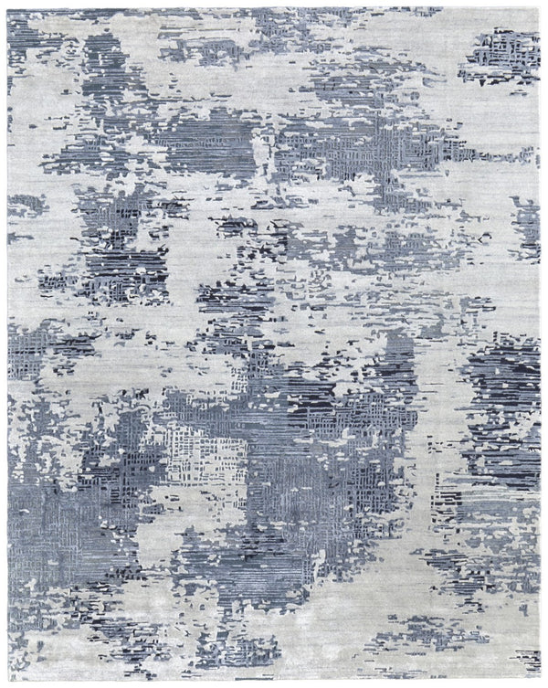 HomeRoots 4' Hand-Tufted Abstract Area Rug in Gray Taupe and Blue for Modern Spaces - Cozy & Durable Design 8' X 10' 567865