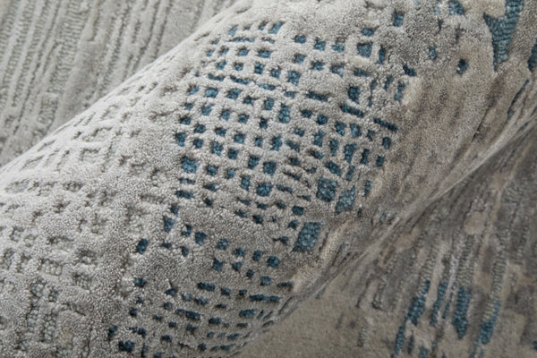 HomeRoots 2' Abstract Hand-Tufted Area Rug in Gray Taupe and Blue – Elegant, Cozy, and Versatile Accent Piece 2' X 3' 567867