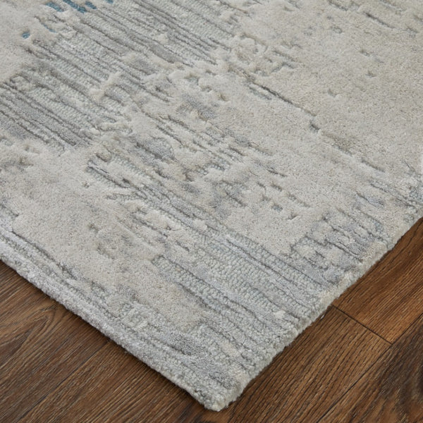 HomeRoots 2' Abstract Hand-Tufted Area Rug in Gray Taupe and Blue – Elegant, Cozy, and Versatile Accent Piece 2' X 3' 567867