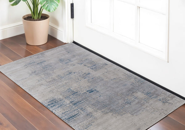 HomeRoots 2' Abstract Hand-Tufted Area Rug in Gray Taupe and Blue – Elegant, Cozy, and Versatile Accent Piece 2' X 3' 567867