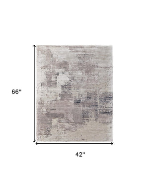 HomeRoots 4' Modern Abstract Hand-Tufted Area Rug in Rich Brown, Black, and Tan for Cozy Spaces and Style 4' X 6' 567868
