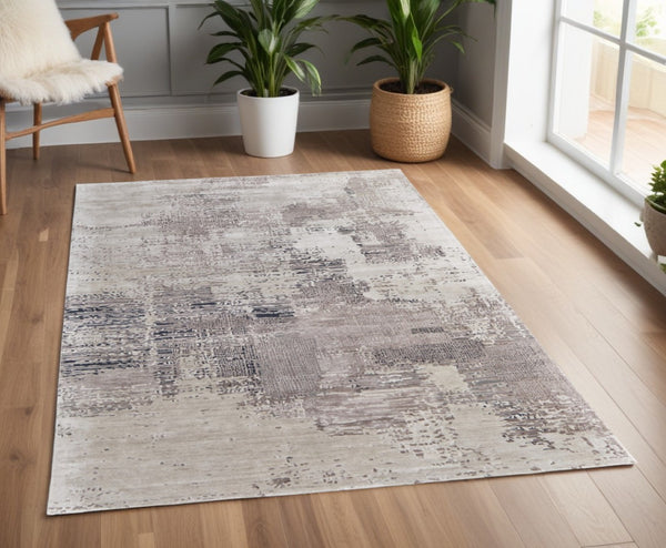 HomeRoots 4' Modern Abstract Hand-Tufted Area Rug in Rich Brown, Black, and Tan for Cozy Spaces and Style 4' X 6' 567868