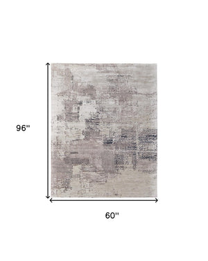 HomeRoots 4' Modern Abstract Hand-Tufted Area Rug in Rich Brown, Black, and Tan for Cozy Spaces and Style 5' X 8' 567869