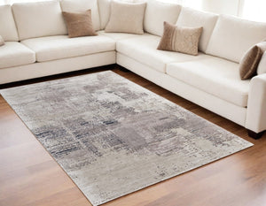 HomeRoots 4' Modern Abstract Hand-Tufted Area Rug in Rich Brown, Black, and Tan for Cozy Spaces and Style 5' X 8' 567869
