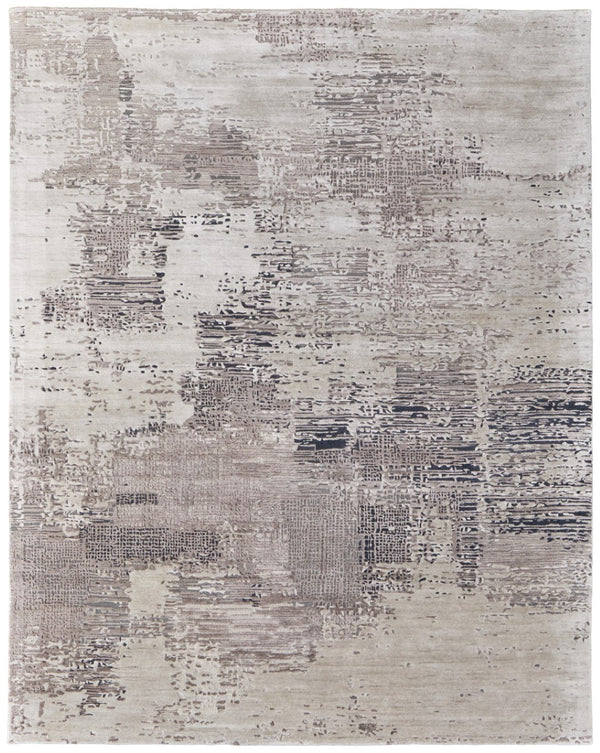 HomeRoots 4' Modern Abstract Hand-Tufted Area Rug in Rich Brown, Black, and Tan for Cozy Spaces and Style 9' X 12' 567870