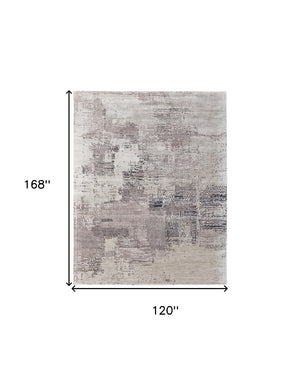 HomeRoots 4' Modern Abstract Hand-Tufted Area Rug in Rich Brown, Black, and Tan for Cozy Spaces and Style 10' X 14' 567871
