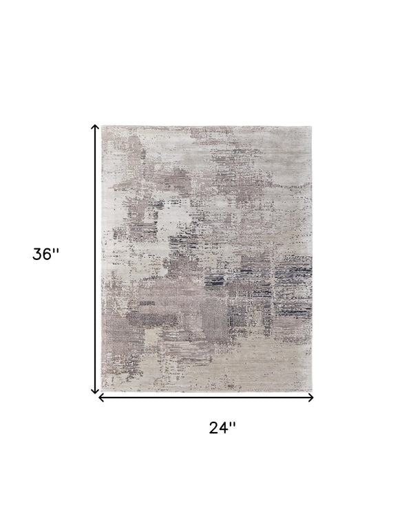 HomeRoots 2' Hand-Tufted Abstract Area Rug in Rich Brown, Black, and Tan for Modern Small Spaces Decor 2' X 3' 567872