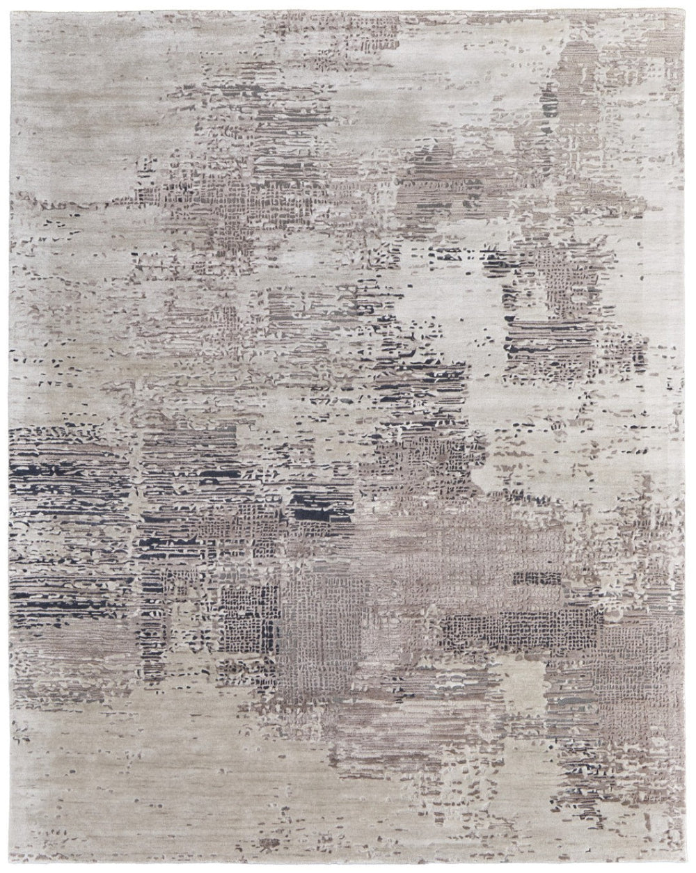 HomeRoots 2' Hand-Tufted Abstract Area Rug in Rich Brown, Black, and Tan for Modern Small Spaces Decor 2' X 3' 567872