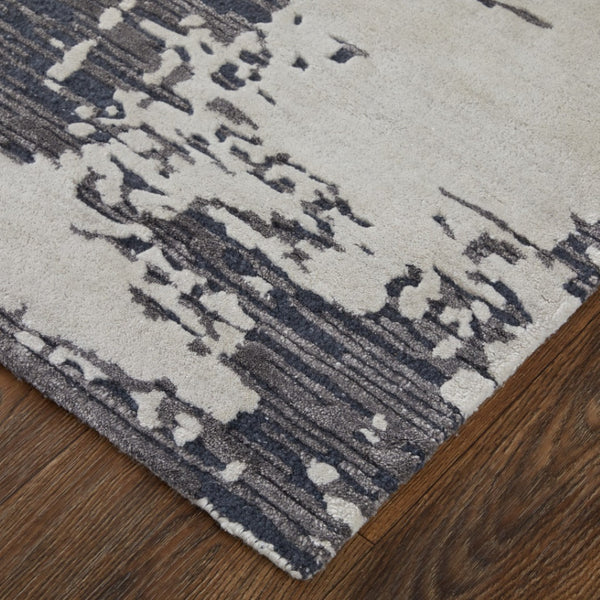 HomeRoots 2' Abstract Hand-Tufted Area Rug in Ivory, Brown & Blue – Stylish Comfort for Entryways & More! 2' X 3' 567878