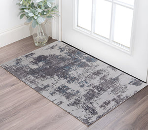 HomeRoots 2' Abstract Hand-Tufted Area Rug in Ivory, Brown & Blue – Stylish Comfort for Entryways & More! 2' X 3' 567878