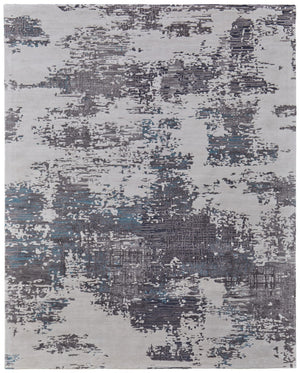 HomeRoots 2' Abstract Hand-Tufted Area Rug in Ivory, Brown & Blue – Stylish Comfort for Entryways & More! 2' X 3' 567878
