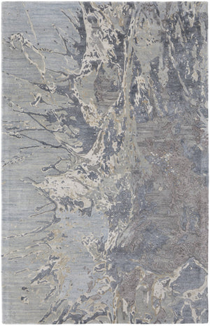 HomeRoots 4' Ivory Taupe Green Abstract Hand-Tufted Area Rug - Soft Wool-Blend for Modern Home Decor Elegance 8' X 10' 567881