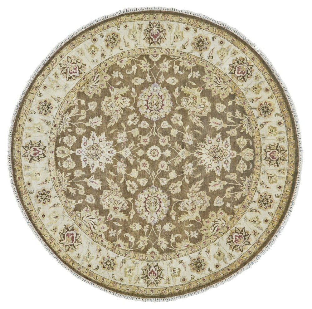 HomeRoots 6' Hand-Knotted Wool Oriental Area Rug in Rich Gold and Tan Tones for Timeless Home Elegance Brown 567890
