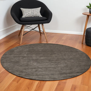 HomeRoots 4' Hand-Woven Tan Wool Area Rug – Elegant, Durable, and Stain-Resistant for Any Room in Your Home 8' Round 567893