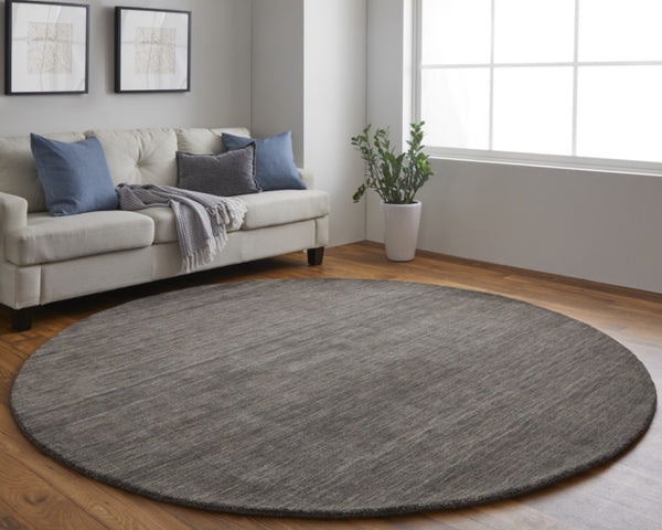 HomeRoots 4' Hand-Woven Tan Wool Area Rug – Elegant, Durable, and Stain-Resistant for Any Room in Your Home 8' Round 567893