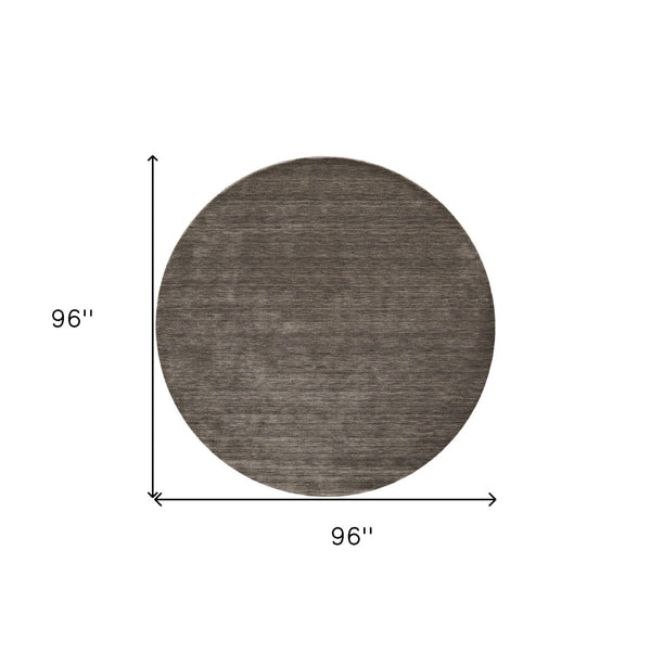 HomeRoots 4' Hand-Woven Tan Wool Area Rug – Elegant, Durable, and Stain-Resistant for Any Room in Your Home 8' Round 567893