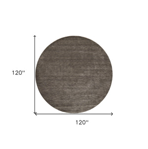 Homeroots 10' Brown Wool Hand Woven Round Rug Brown Wool 567894