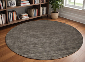 Homeroots 10' Brown Wool Hand Woven Round Rug Brown Wool 567894