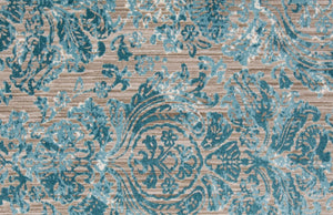 HomeRoots 9' Abstract Blue Taupe and Ivory Power Loomed Rug - Stylish, Durable Design for Modern Living Spaces 9' Round 567898