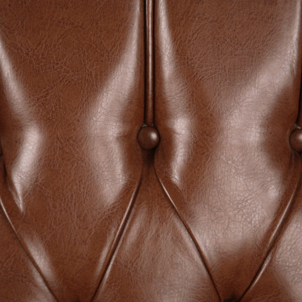 English Elm Christopher Knight Home® - RECLINER Light Brown PU Upholstered Wingback with Button-Tufted Diamond Stitch & Nailhead Trim 56992.00PUCOGN