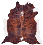 Homeroots 4' X 5' Brown And White Cowhide Animal Print Power Loom Area Rug Brown Cowhide 567901