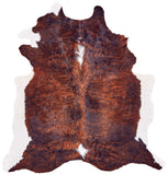 Homeroots 4' X 5' Brown And White Cowhide Animal Print Power Loom Area Rug Brown Cowhide 567901