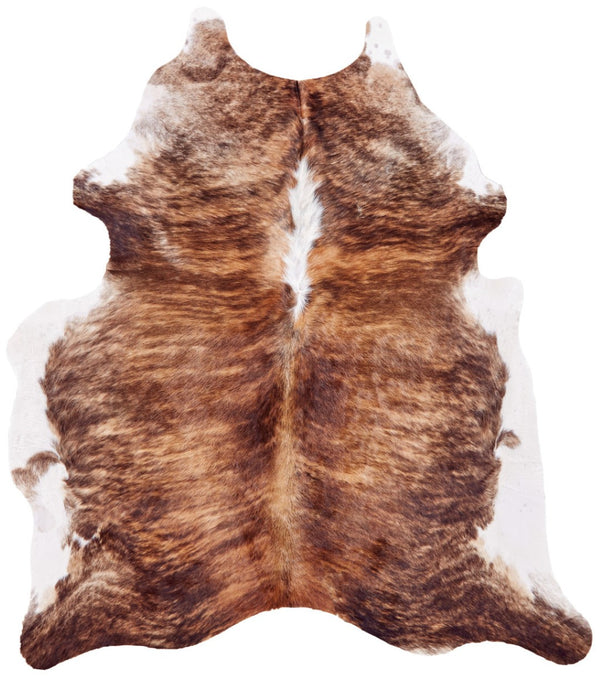 HomeRoots 4' Brown Cowhide Animal Print Area Rug - Rustic Charm Meets Modern Style for Any Room Decor 567902