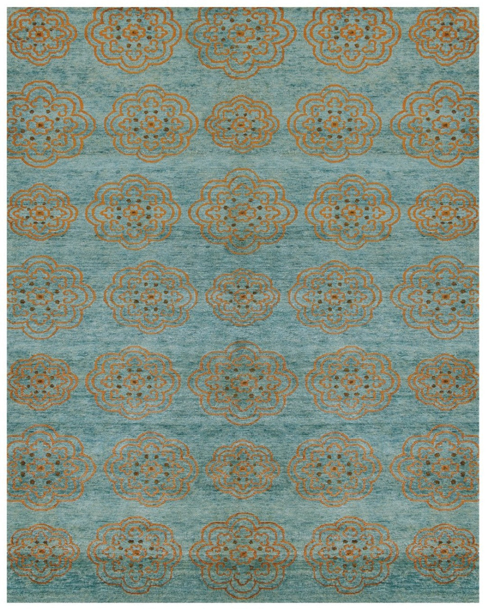 HomeRoots 4' Hand-Knotted Floral Area Rug in Muted Green, Blue & Taupe – Vintage Charm for Any Space 2' X 3' 567909