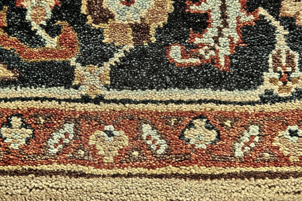 HomeRoots 2' X 3' Elegant Hand-Knotted Wool Oriental Area Rug in Tan, Red, and Gold for Timeless Decor Gray 567911