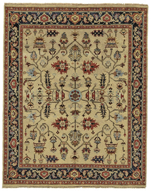 HomeRoots 2' X 3' Elegant Hand-Knotted Wool Oriental Area Rug in Tan, Red, and Gold for Timeless Decor Gray 567911