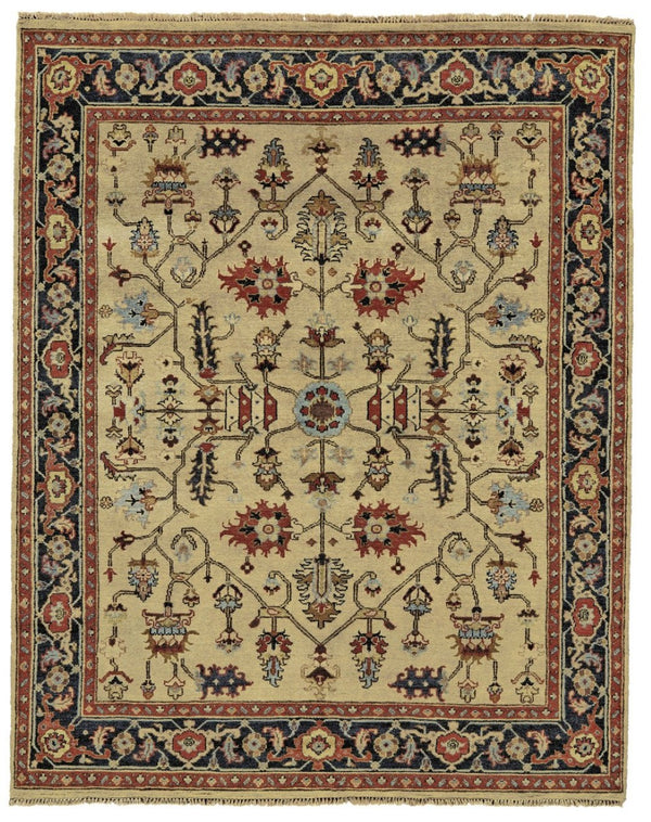 HomeRoots 2' X 3' Elegant Hand-Knotted Wool Oriental Area Rug in Tan, Red, and Gold for Timeless Decor Gray 567911