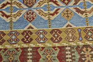 Homeroots 2' Hand Knotted Wool Southwestern Area Rug - Unique Red, Blue & Brown Design For Any Space 2' X 3' Wool 567914