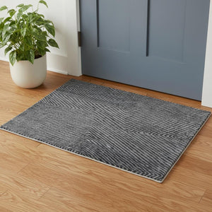 HomeRoots 2' X 3' Gray Wool Abstract Hand Knotted Area Rug - Modern Style, Soft Comfort & Durable Design for Any Space 567934
