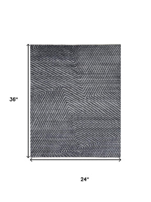 HomeRoots 2' X 3' Gray Wool Abstract Hand Knotted Area Rug - Modern Style, Soft Comfort & Durable Design for Any Space 567934