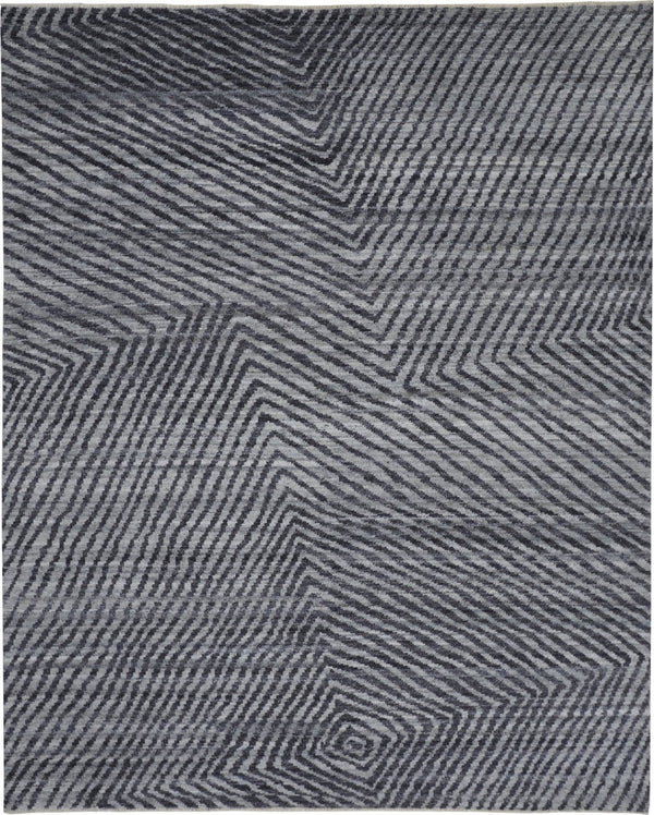 HomeRoots 2' X 3' Gray Wool Abstract Hand Knotted Area Rug - Modern Style, Soft Comfort & Durable Design for Any Space 567934