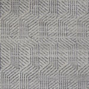 HomeRoots 5' Geometric Hand-Knotted Wool Area Rug - Stylish Tan and Gray Design for Modern Living Spaces 2' X 3' 567935