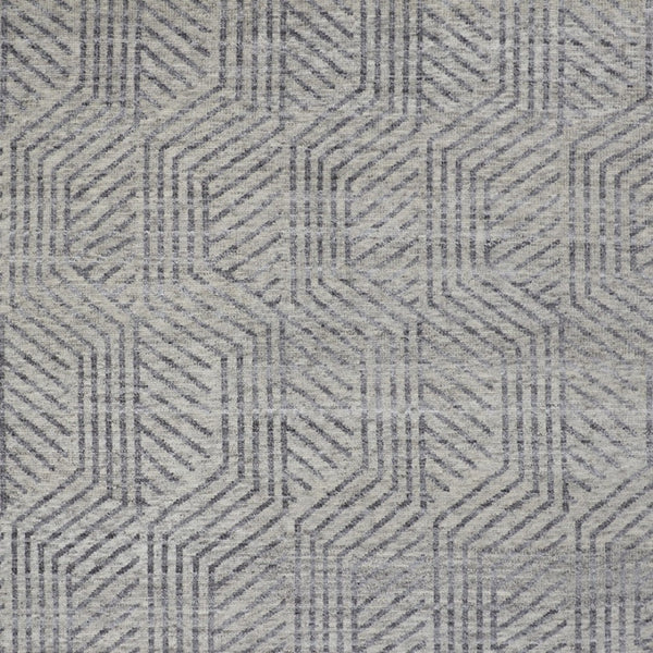 HomeRoots 5' Geometric Hand-Knotted Wool Area Rug - Stylish Tan and Gray Design for Modern Living Spaces 2' X 3' 567935