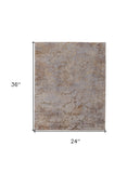 Homeroots 2' X 3' Tan Brown And Taupe Abstract Power Loom Area Rug Brown Polyester 567947