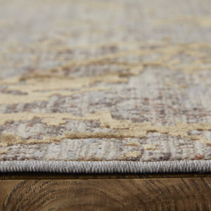 Homeroots 2' X 3' Tan Brown And Taupe Abstract Power Loom Area Rug Brown Polyester 567947