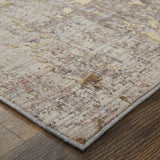 Homeroots 2' X 3' Tan Brown And Taupe Abstract Power Loom Area Rug Brown Polyester 567947