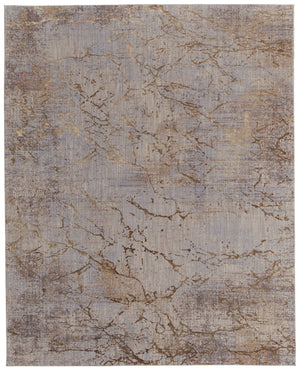 Homeroots 2' X 3' Tan Brown And Taupe Abstract Power Loom Area Rug Brown Polyester 567947