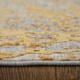 Homeroots 2' X 3' Gold Brown And Gray Abstract Power Loom Area Rug Gold Polyester 567948