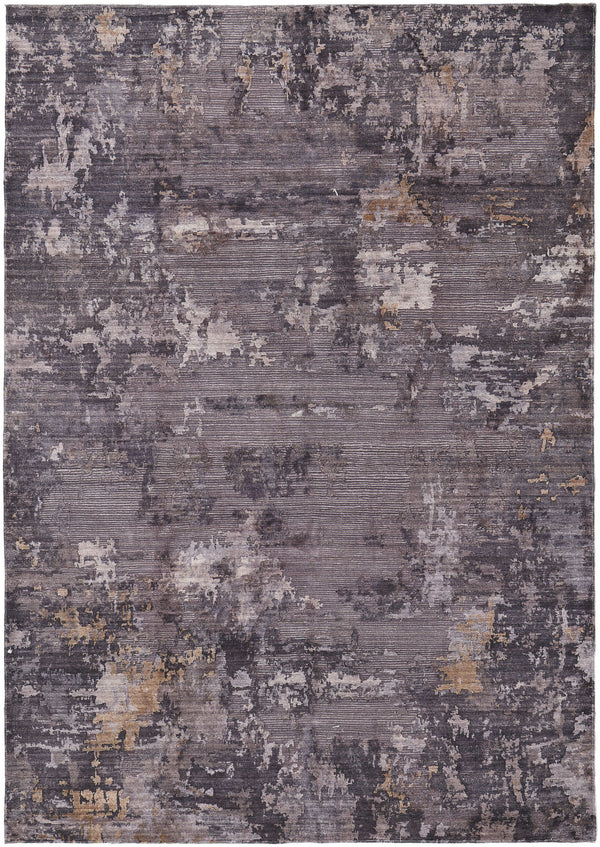 Homeroots 5' X 8' Brown Tan And Orange Abstract Power Loom Worn Faded Washable Area Rug Taupe Polyester 567974
