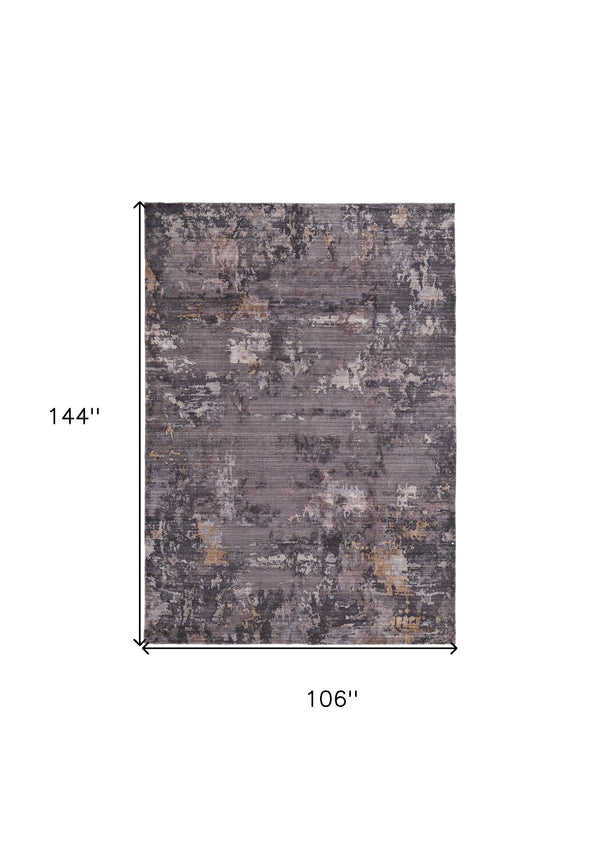 Homeroots 9' X 12' Brown Tan And Orange Abstract Power Loom Worn Faded Washable Area Rug Taupe Polyester 567976