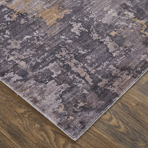 Homeroots 9' X 12' Brown Tan And Orange Abstract Power Loom Worn Faded Washable Area Rug Taupe Polyester 567976