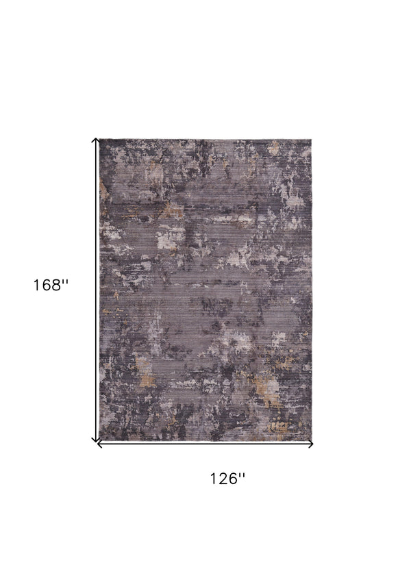 Homeroots 10' X 14' Brown Tan And Orange Abstract Power Loom Worn Faded Washable Area Rug Taupe Polyester 567977