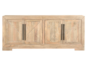 HomeRoots 102" Beige Solid Wood Sideboard with Elegant Carved Design, Ample Storage & Versatile Style 567991