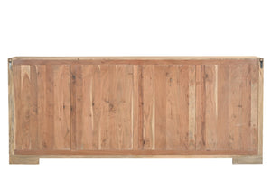 HomeRoots 102" Beige Solid Wood Sideboard with Elegant Carved Design, Ample Storage & Versatile Style 567991
